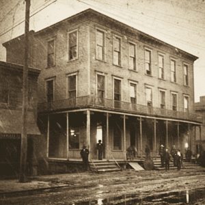 Christy 1900 vintage scratched photo two story boarding house r 6b96bd92 b872 43fc b375 3b64f5f39395